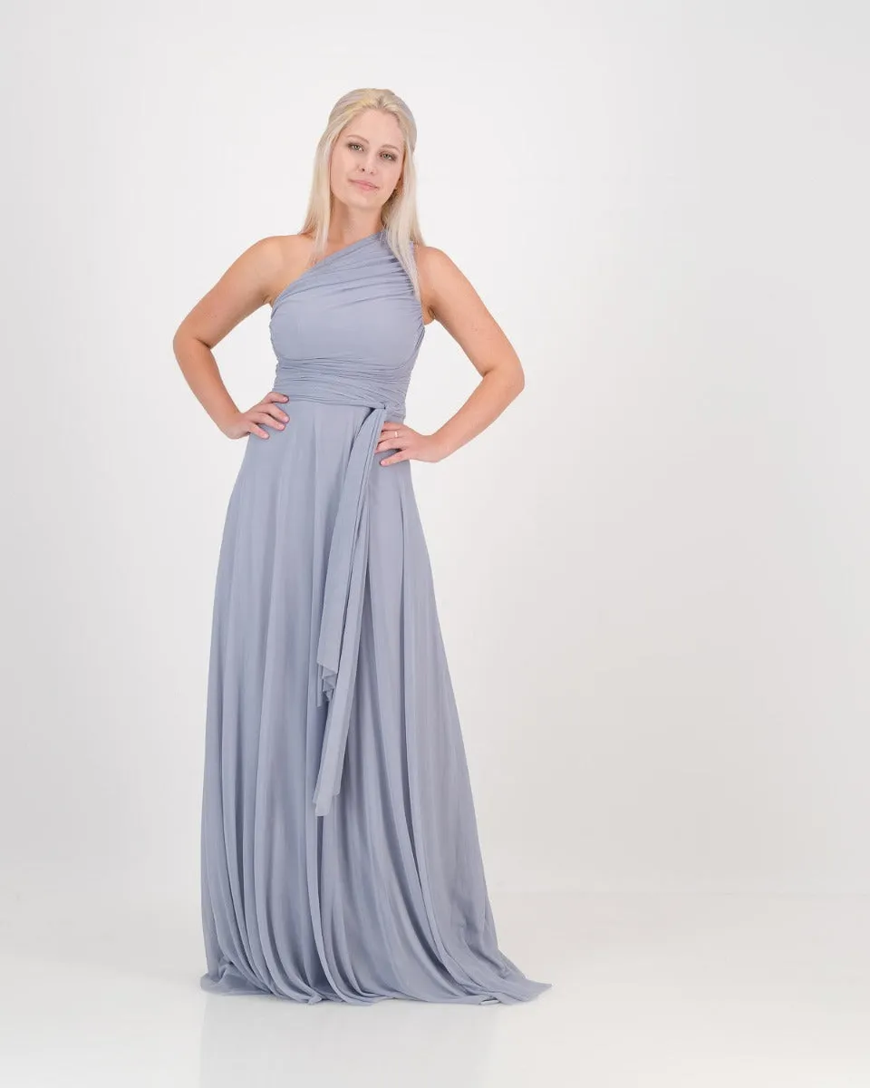 one shoulder dress - blue mist