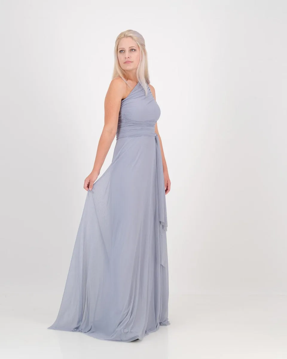 one shoulder dress - blue mist