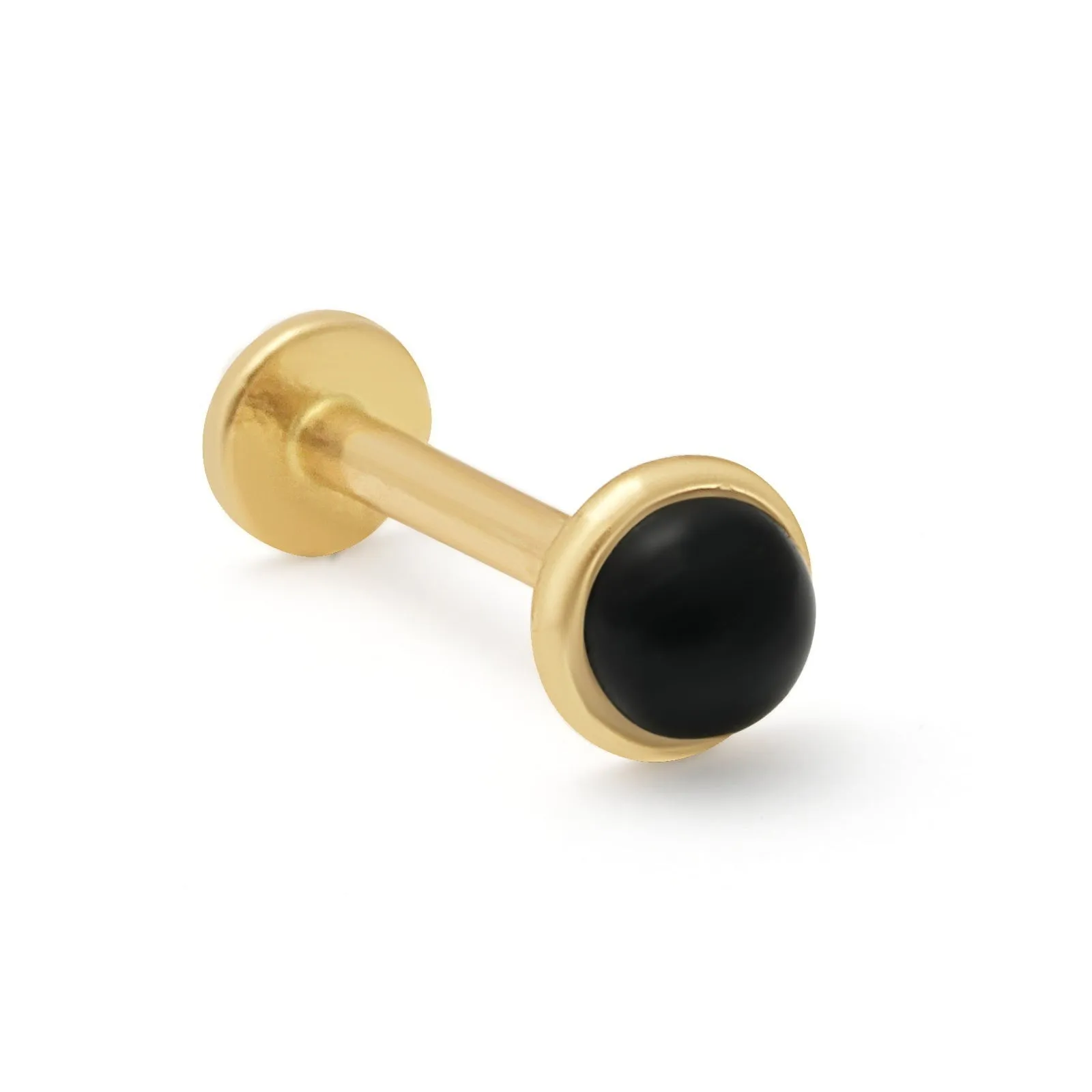 Onyx Cabochon Flat Back Stud Bezel