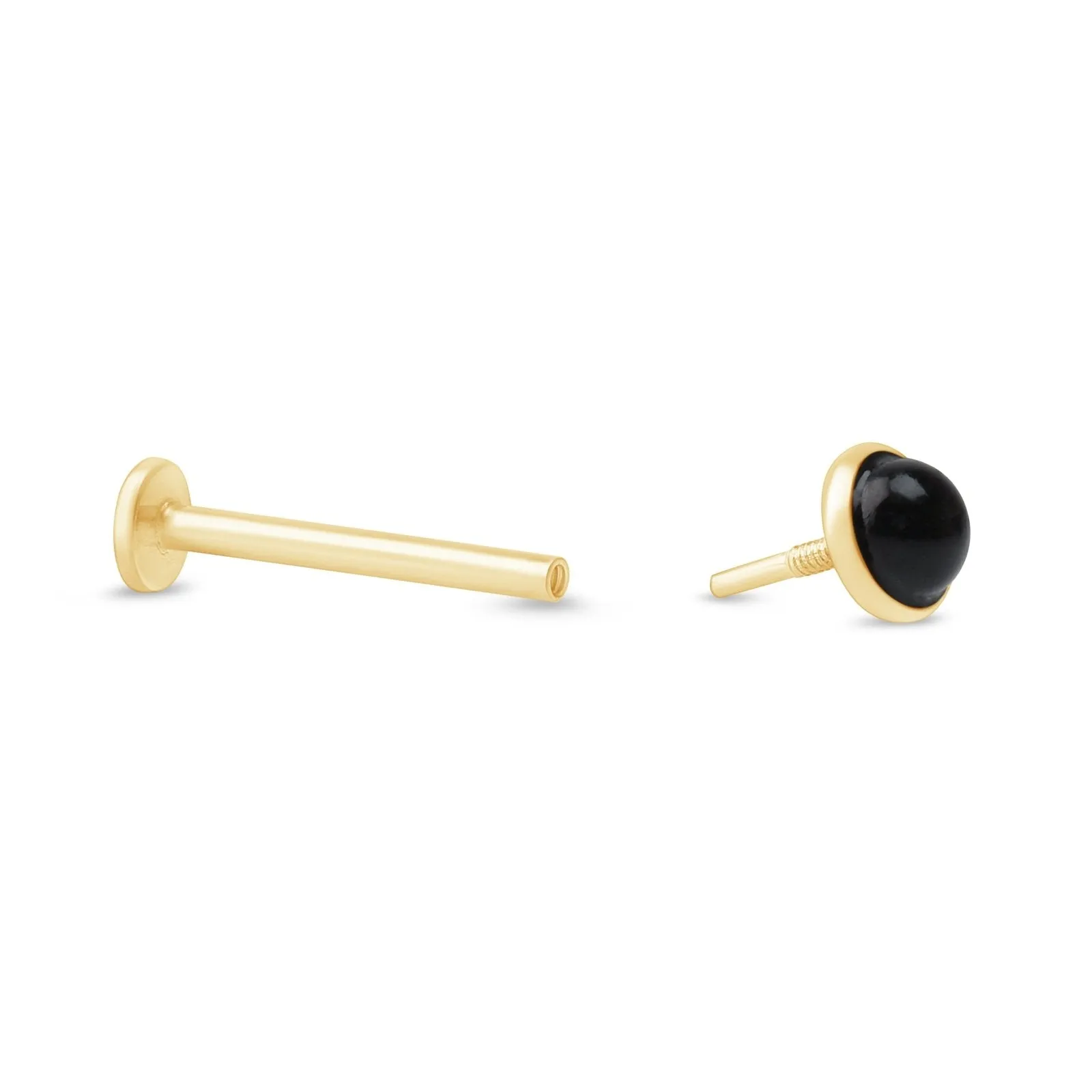 Onyx Cabochon Flat Back Stud Bezel