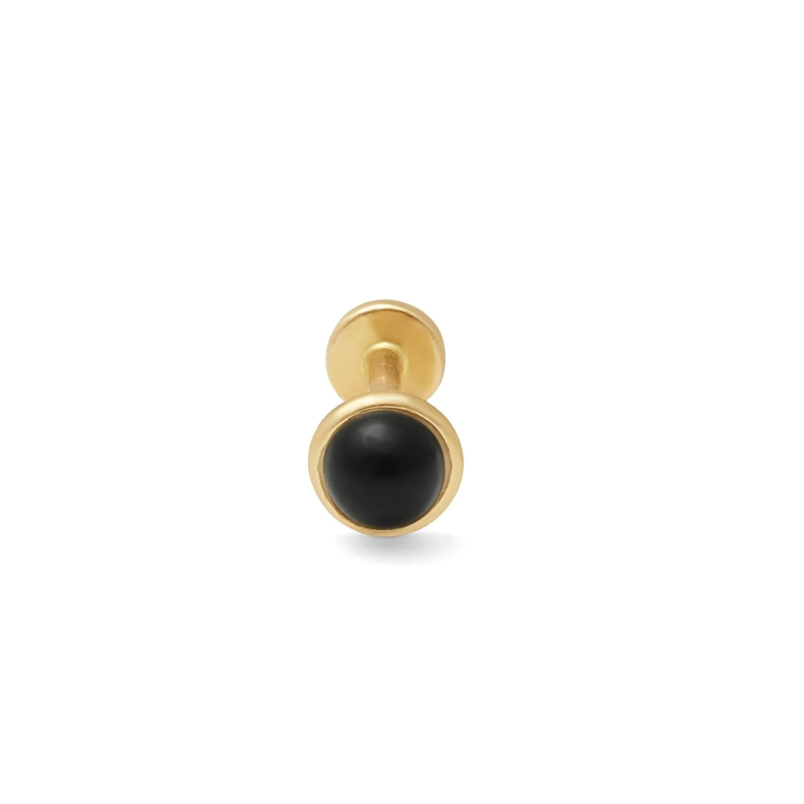 Onyx Cabochon Flat Back Stud Bezel