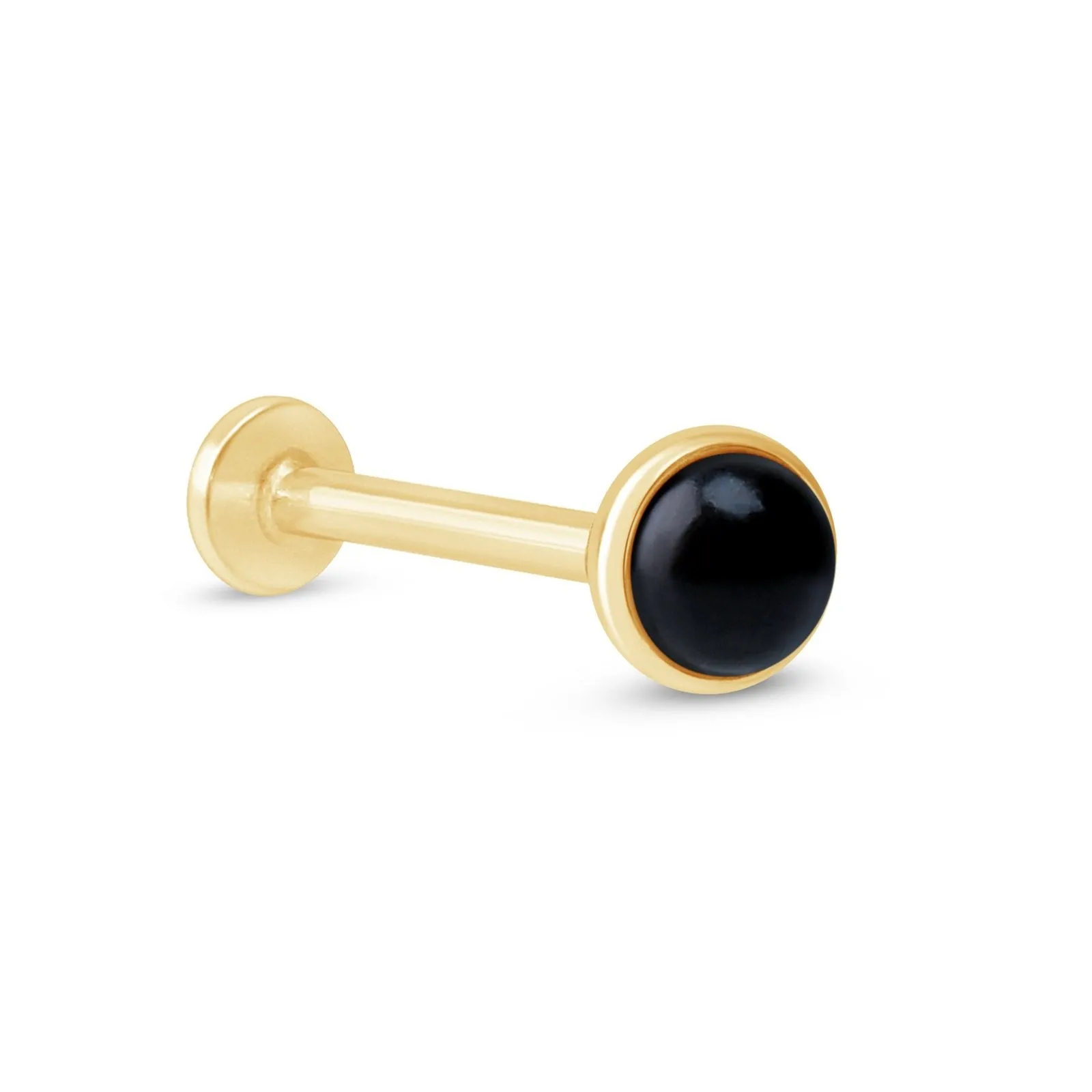 Onyx Cabochon Flat Back Stud Bezel