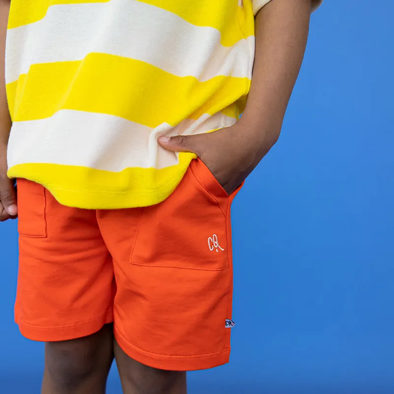 Organic Cotton Shorts in Orange with Loose Fit from CarlijnQ.