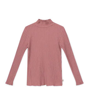 Organic Pink Ribbed T-shirt by Little Cozmo