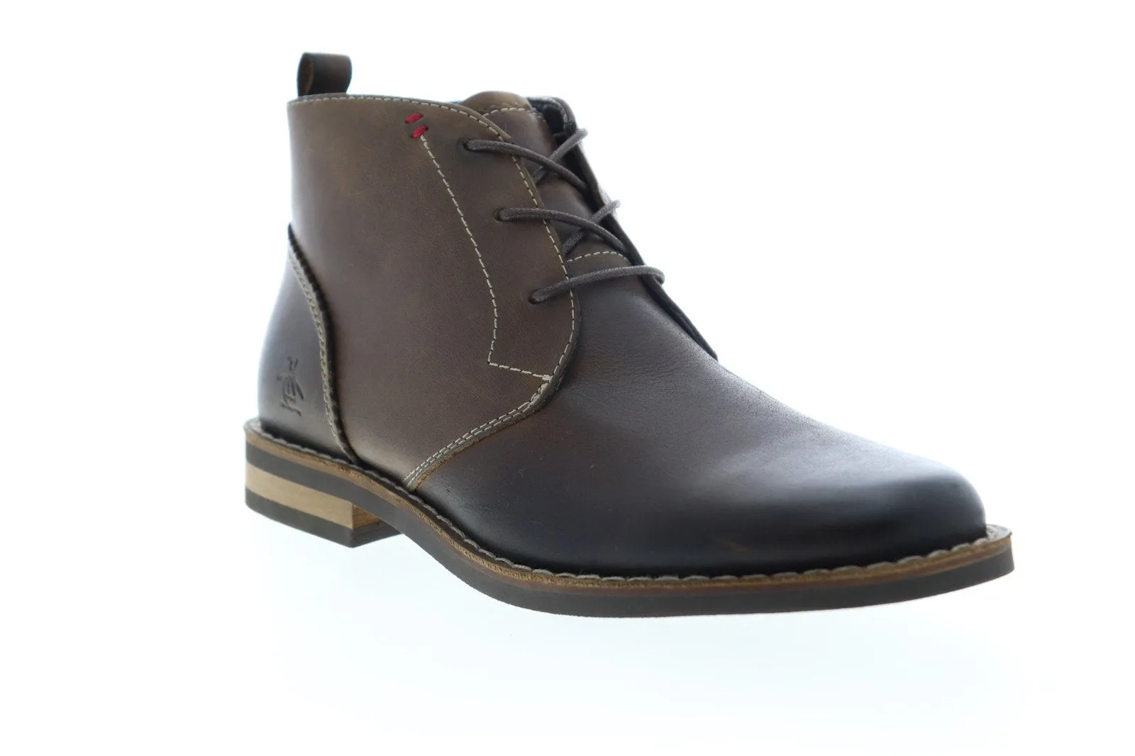 Original Penguin Brown Leather Chukka Boots for Men