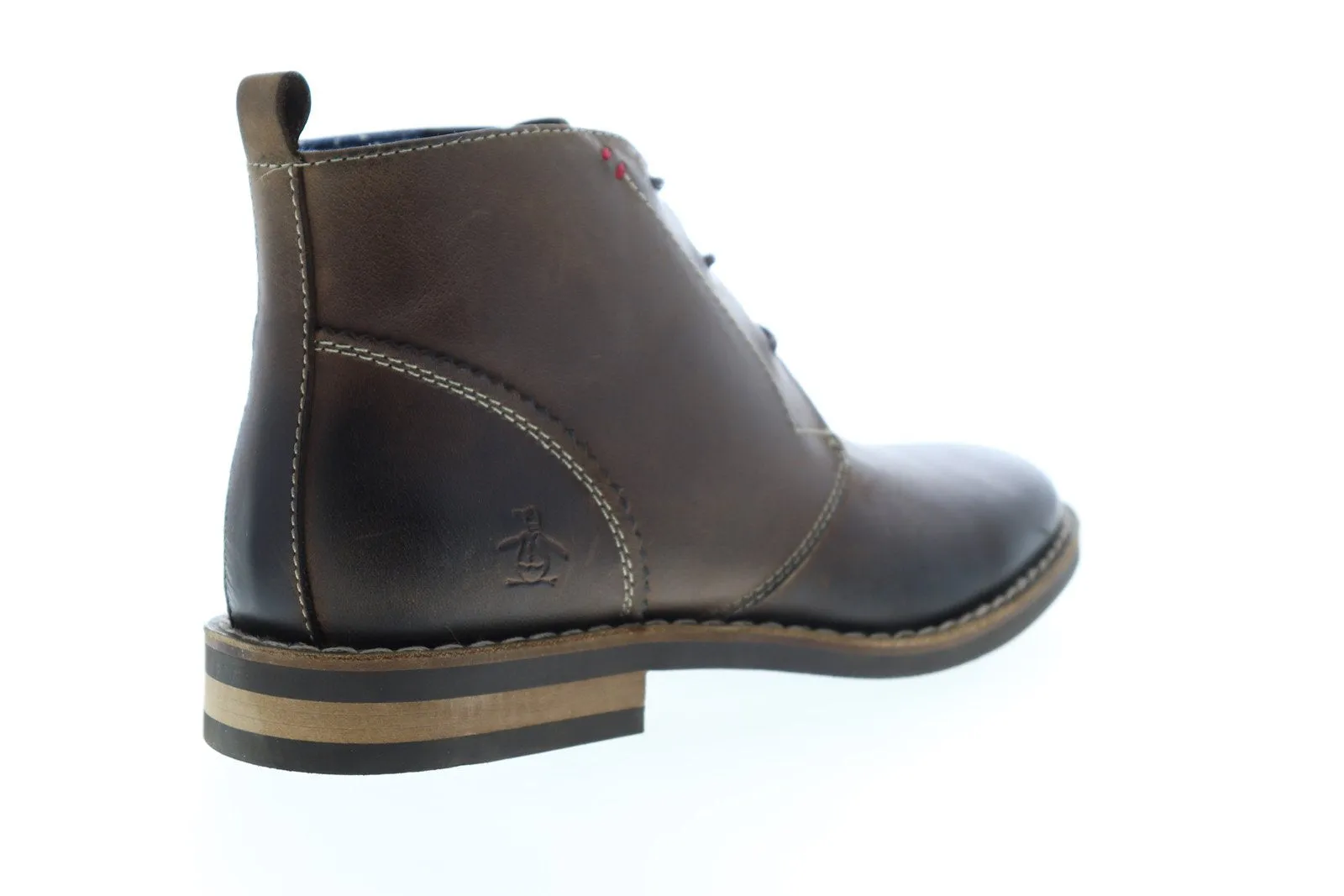 Original Penguin Brown Leather Chukka Boots for Men