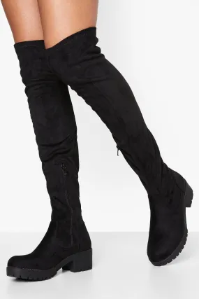 Over The Knee Block Heel Boots