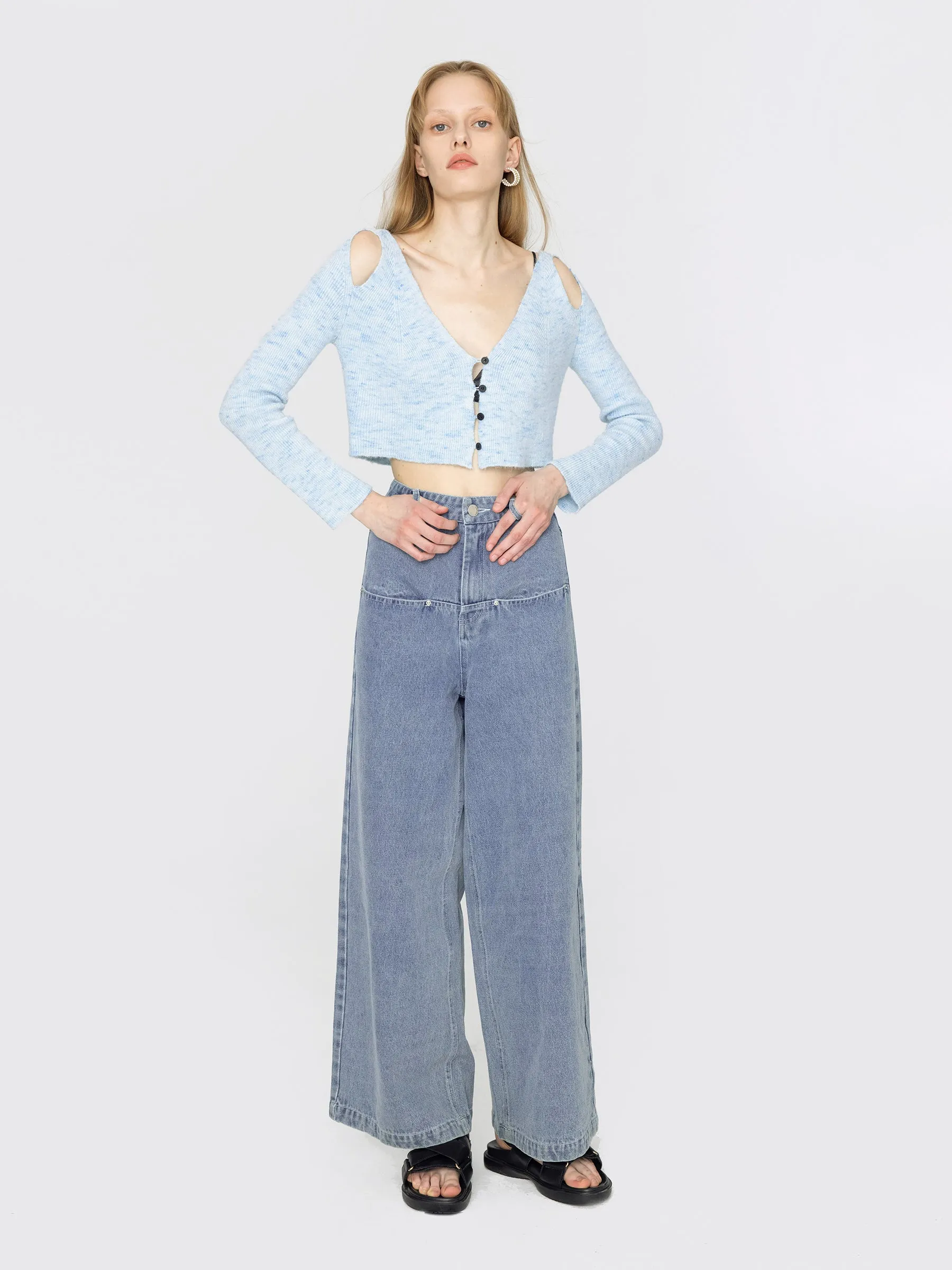 Oversized Wide Leg Blue Jeans