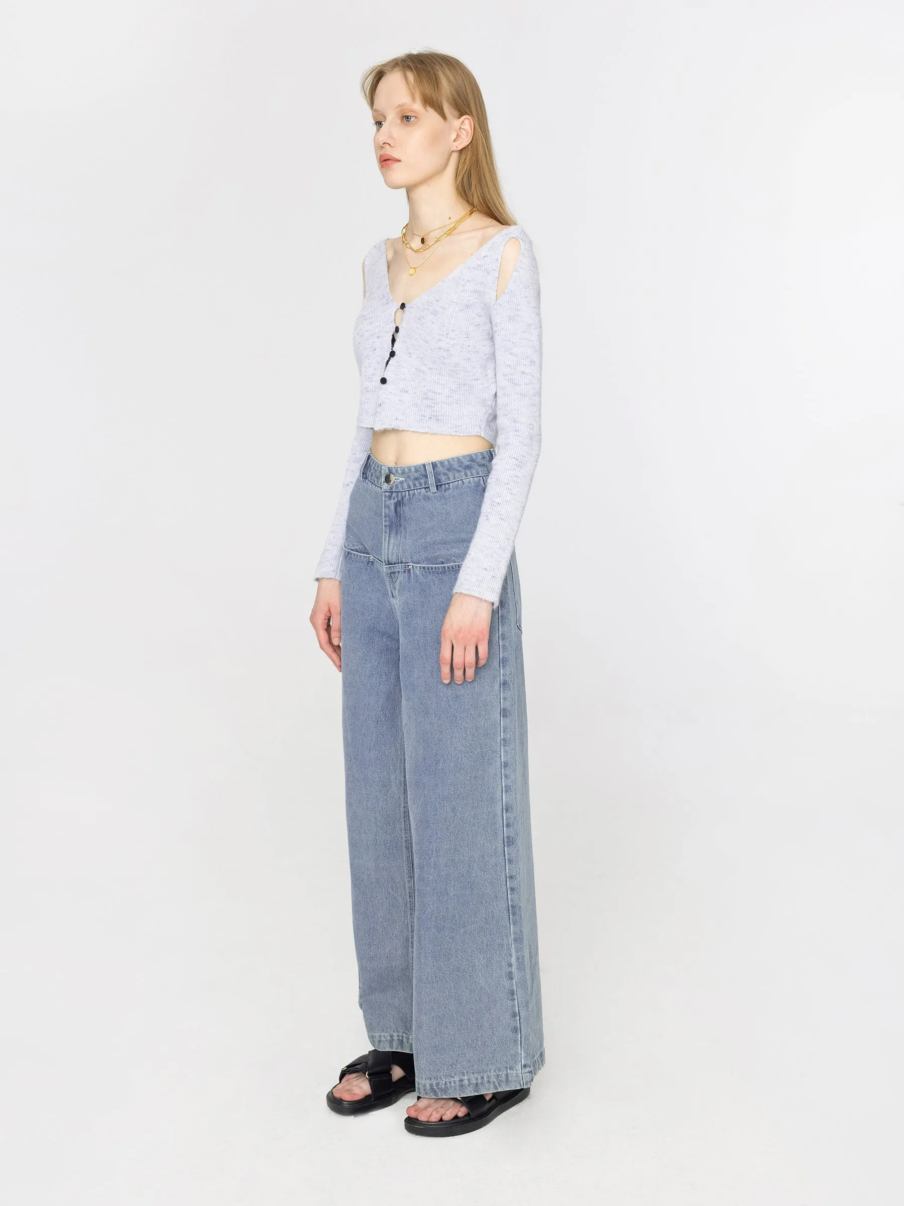 Oversized Wide Leg Blue Jeans