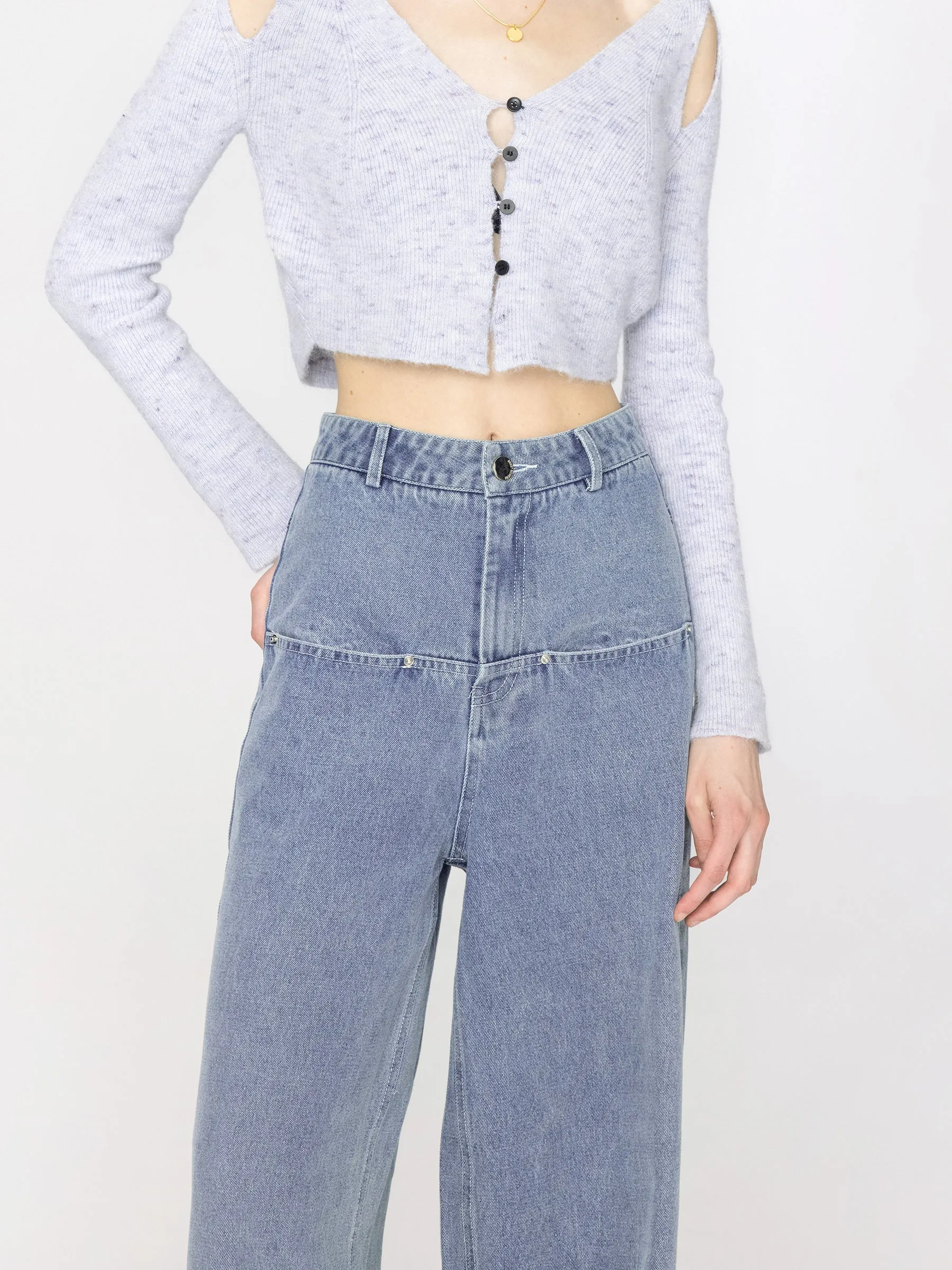 Oversized Wide Leg Blue Jeans