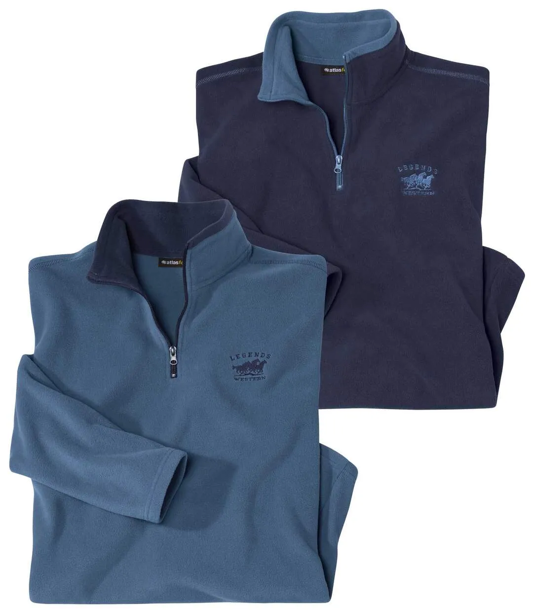 2-Piece Navy Blue Microfleece Men's Jumpers