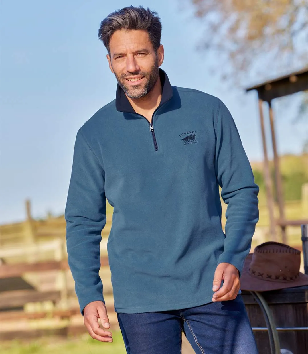 2-Piece Navy Blue Microfleece Men's Jumpers