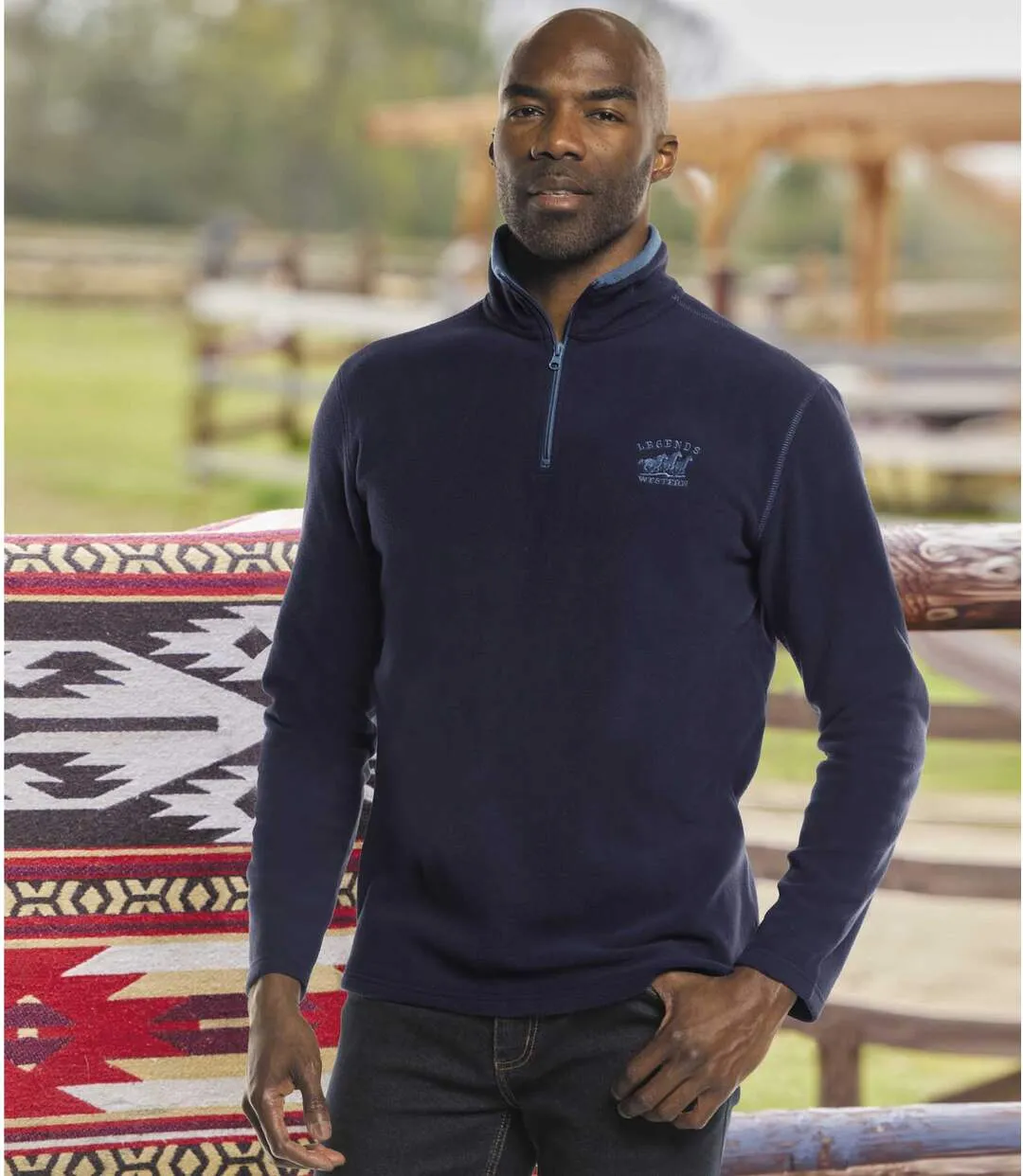 2-Piece Navy Blue Microfleece Men's Jumpers