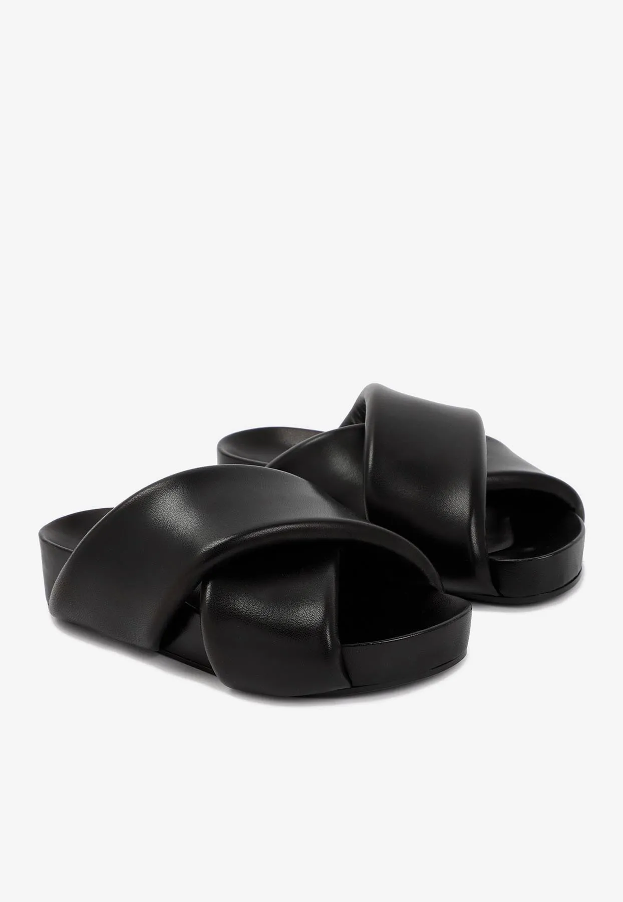 Padded Leather Slides