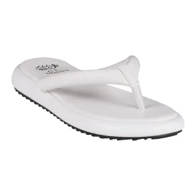 Parisa White Thong Slide Flat Sandals