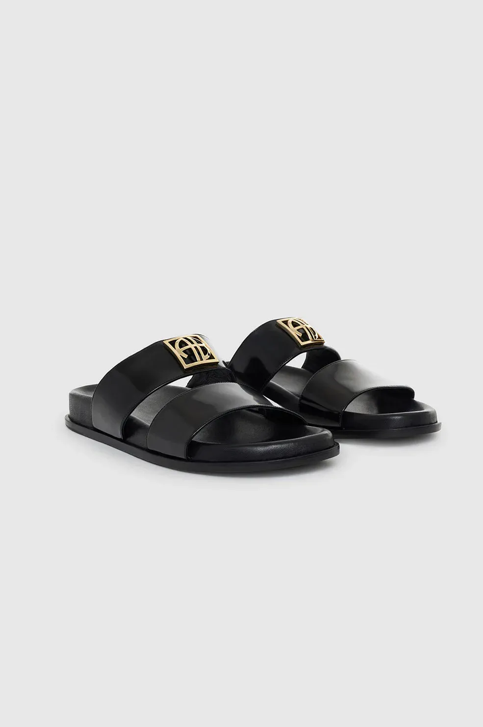 Parker Slides Monogram High Shine Black