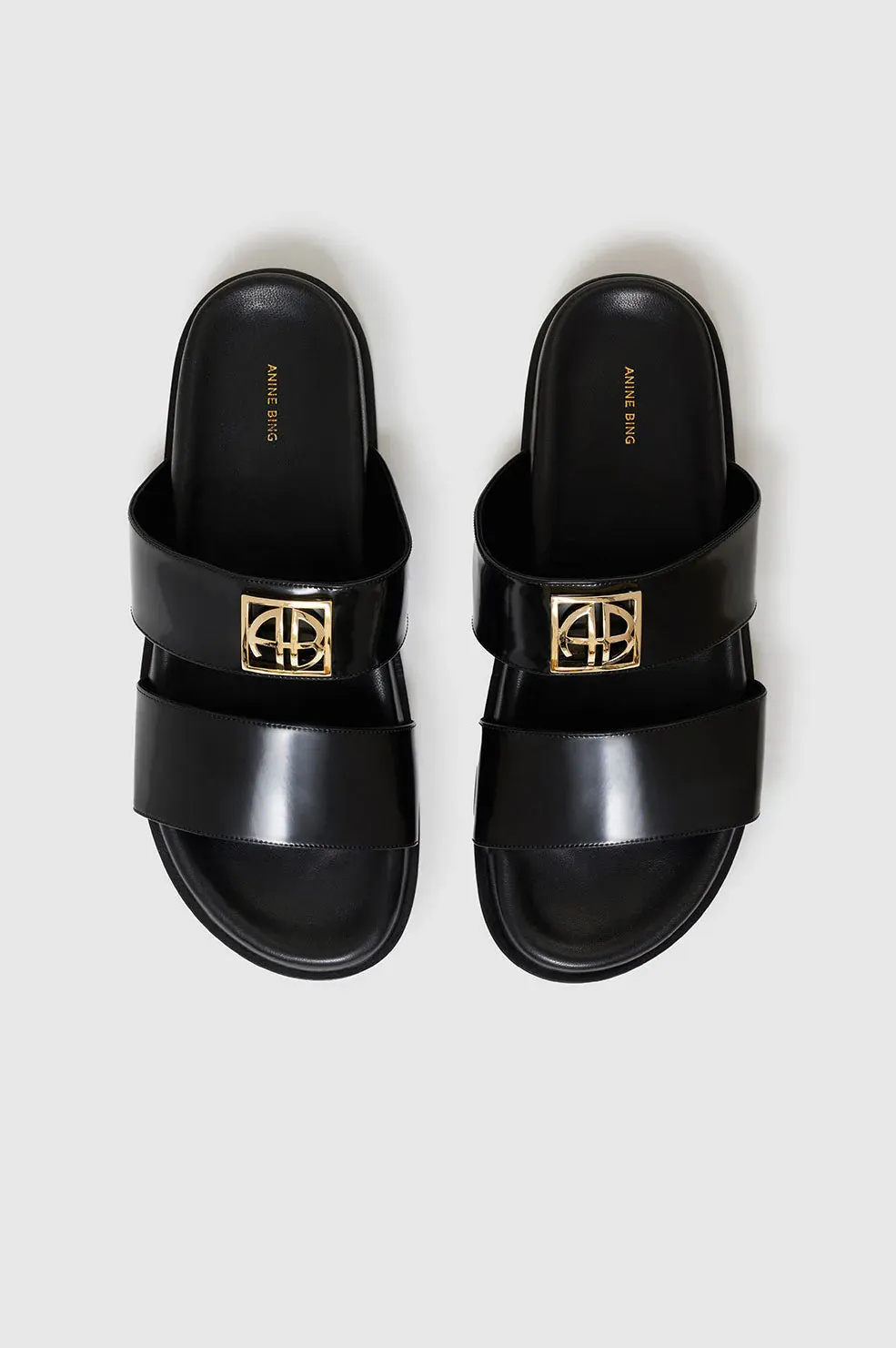 Parker Slides Monogram High Shine Black