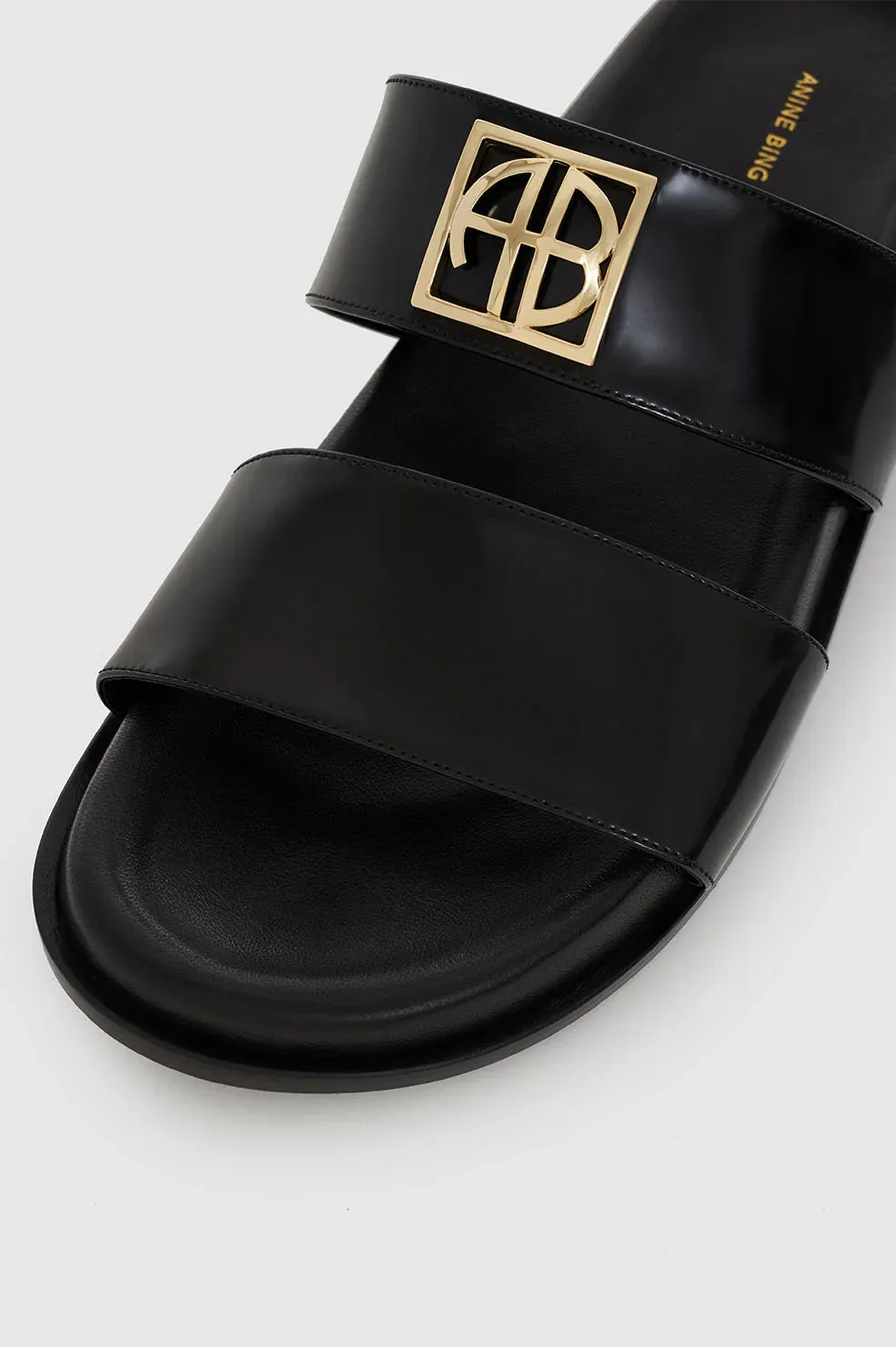 Parker Slides Monogram High Shine Black