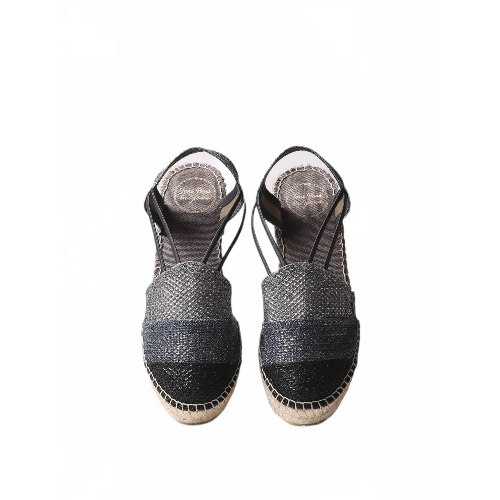 Patchwork Cotton Blend Espadrille Wedges Women Tours-S.