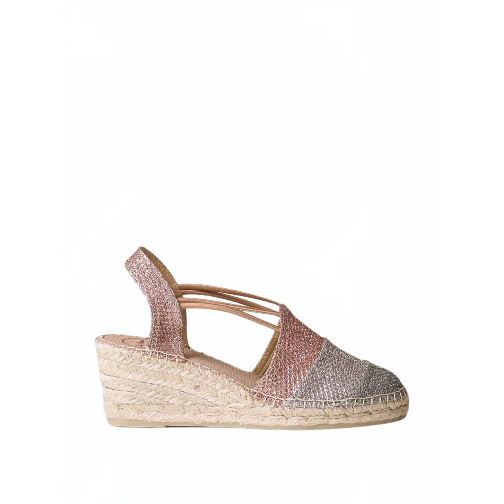 Patchwork Cotton Blend Espadrille Wedges Women Tours-S.