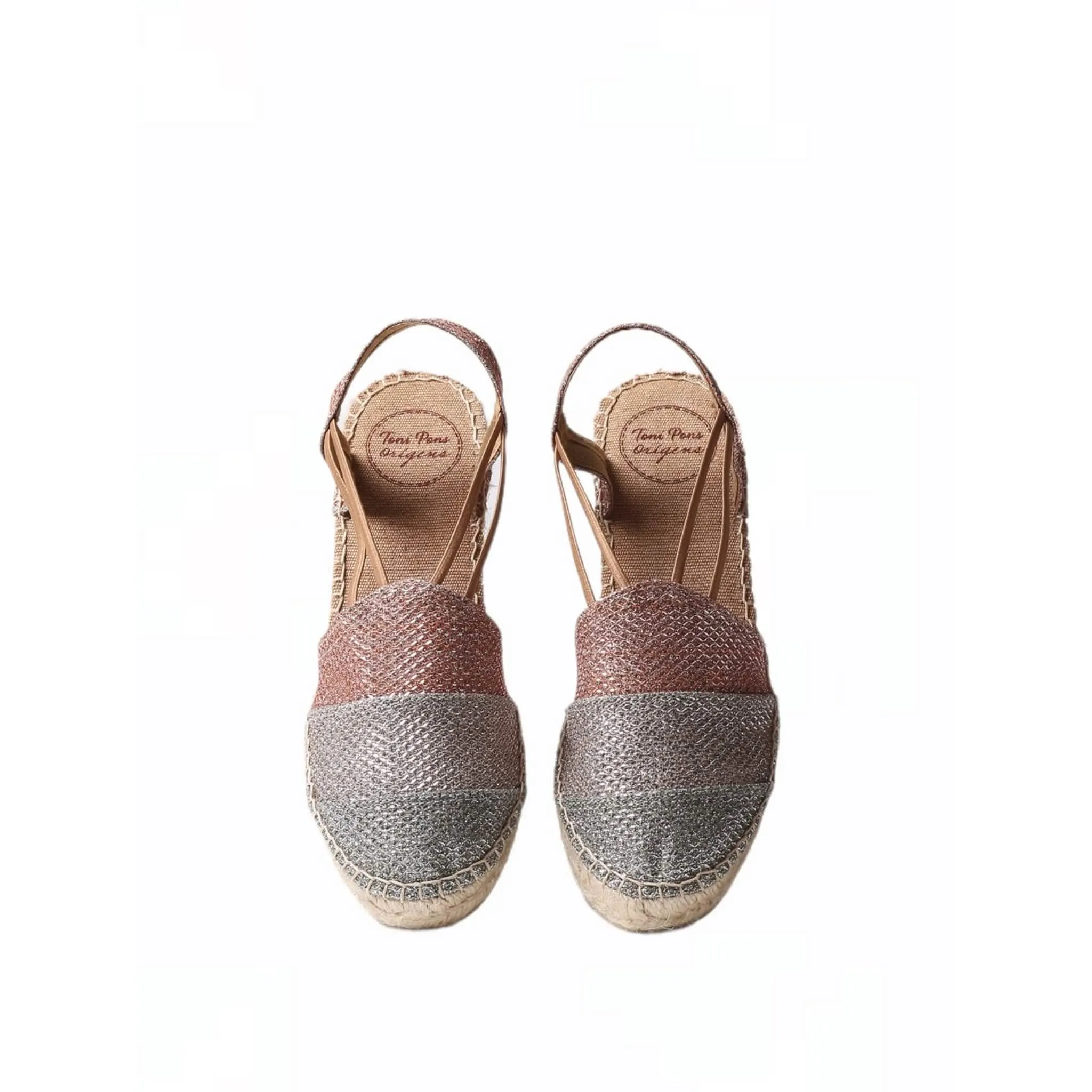 Patchwork Cotton Blend Espadrille Wedges Women Tours-S.