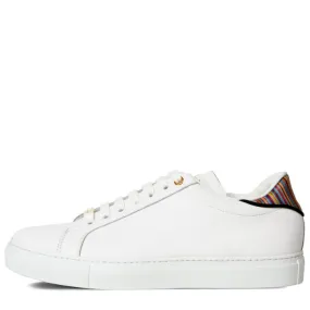 White Beck Stripe Heel Tab Trainers