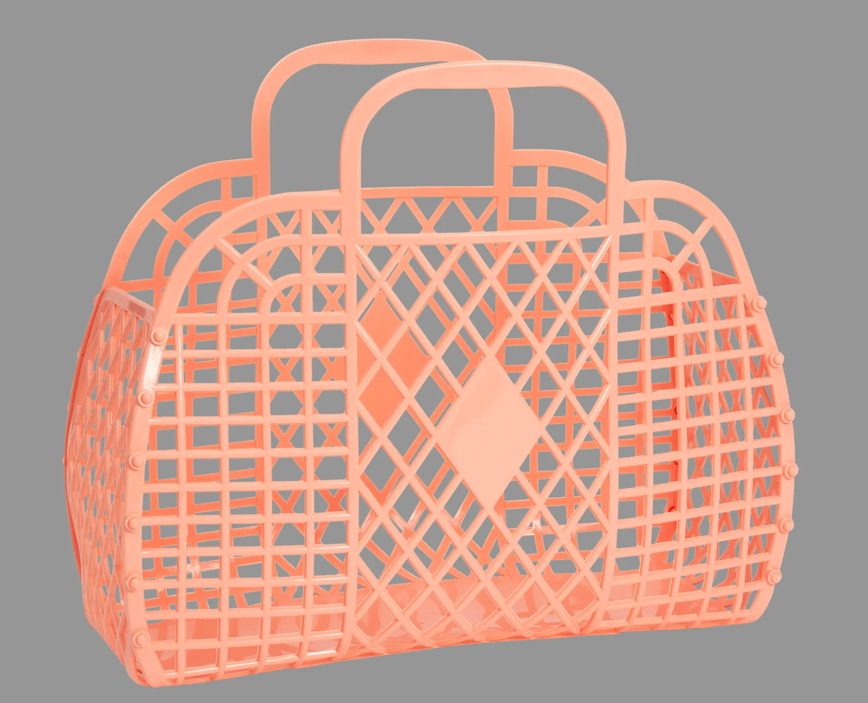 Small Peach Retro Jelly Basket