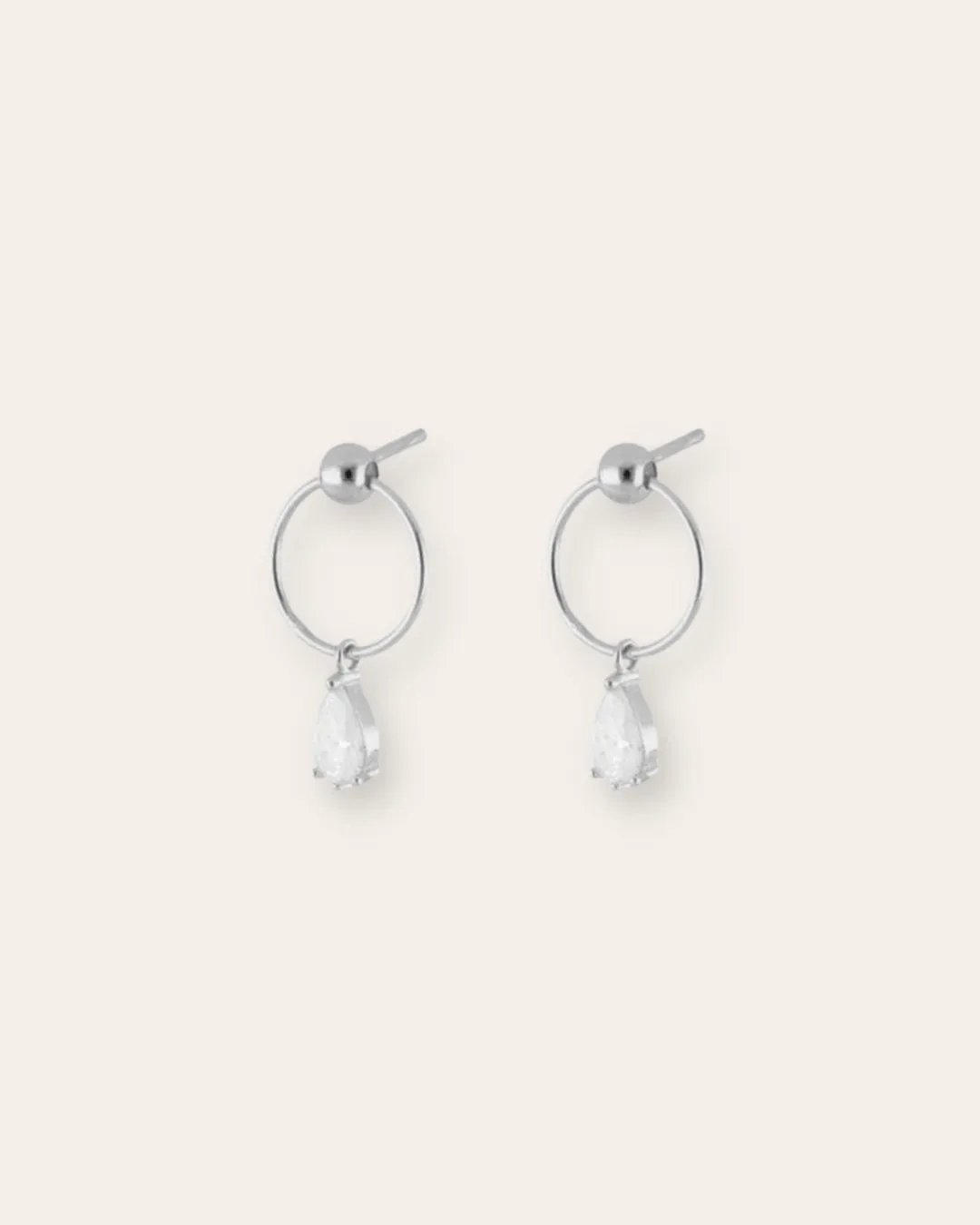 PENDIENTES FLAT HOOP CZ