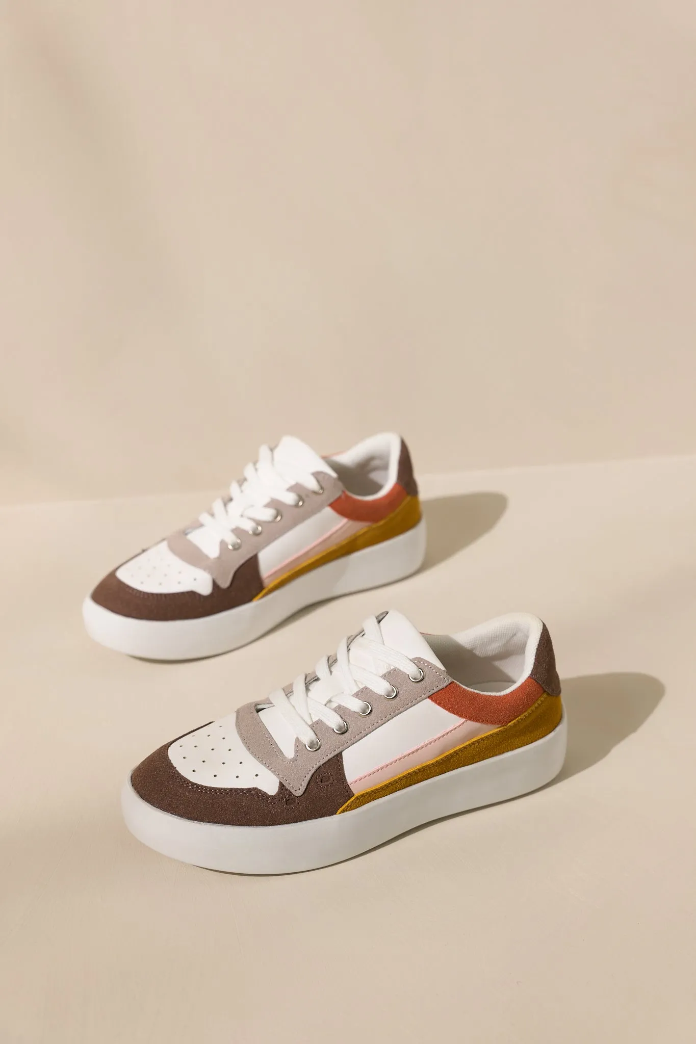 Perfect Pace Taupe Multi Platform Sneakers