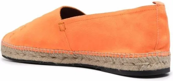 Philipp Plein orange leather espadrilles