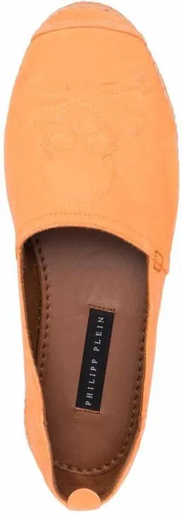 Philipp Plein orange leather espadrilles