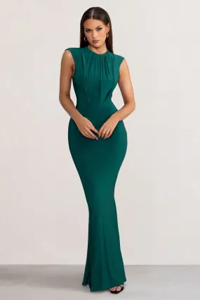 Phoenix Green Maxi Dress with Hood