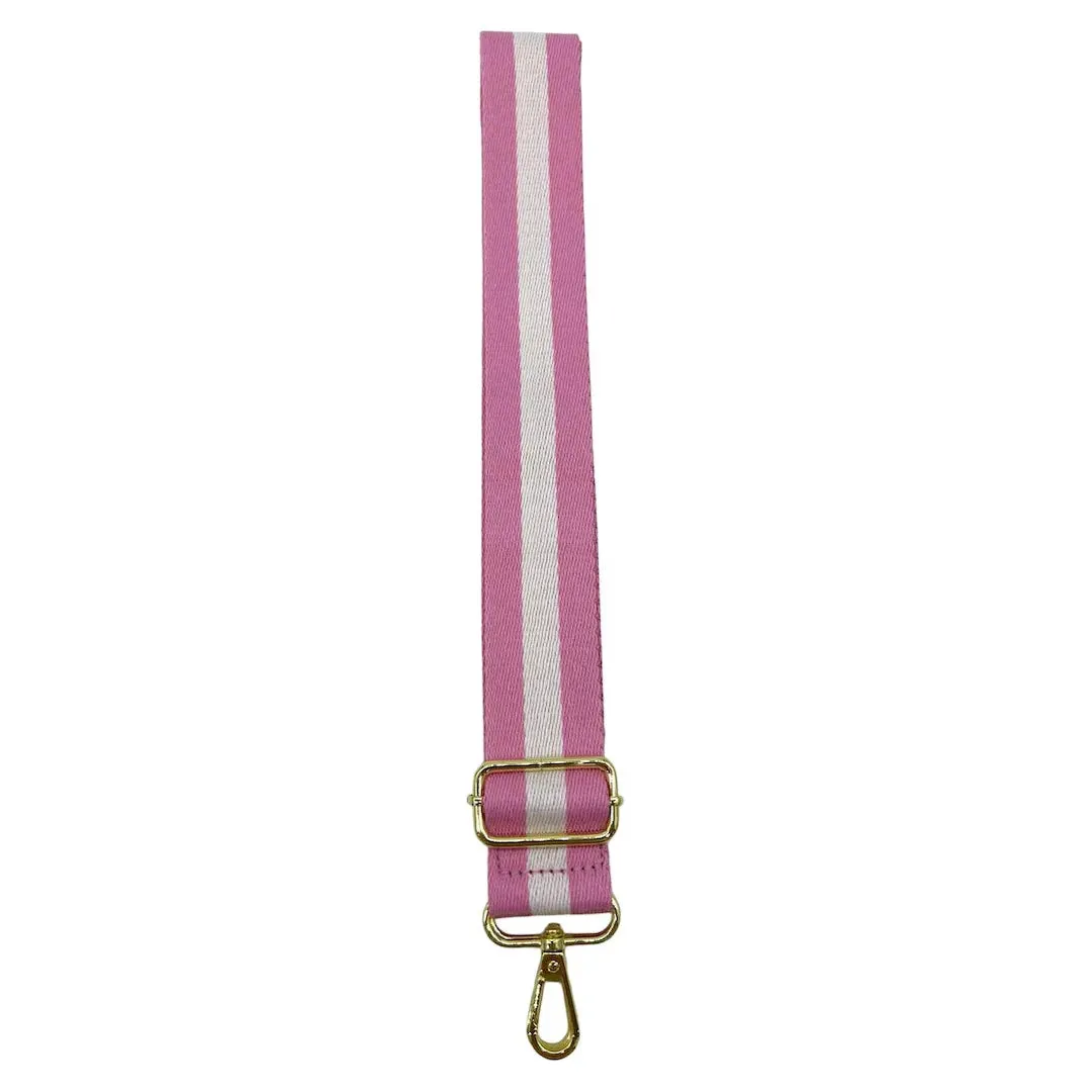 Pink and White Webbing Bag Strap