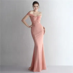 Pink Off Shoulder Gown