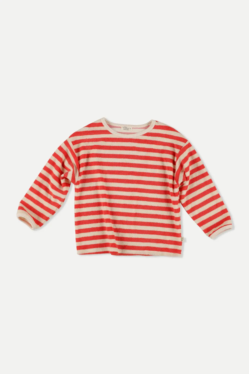 Pink Ruby Stripes Towelling Sweatshirt - Shop Now