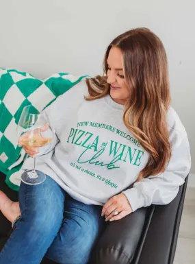 90s Women's Oversized Sweatshirt - Pizza and Wine Club