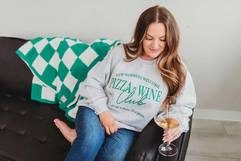 90s Women's Oversized Sweatshirt - Pizza and Wine Club