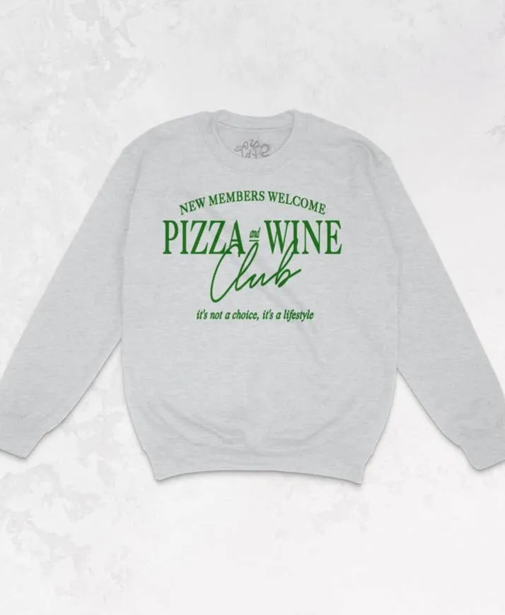 90s Women's Oversized Sweatshirt - Pizza and Wine Club