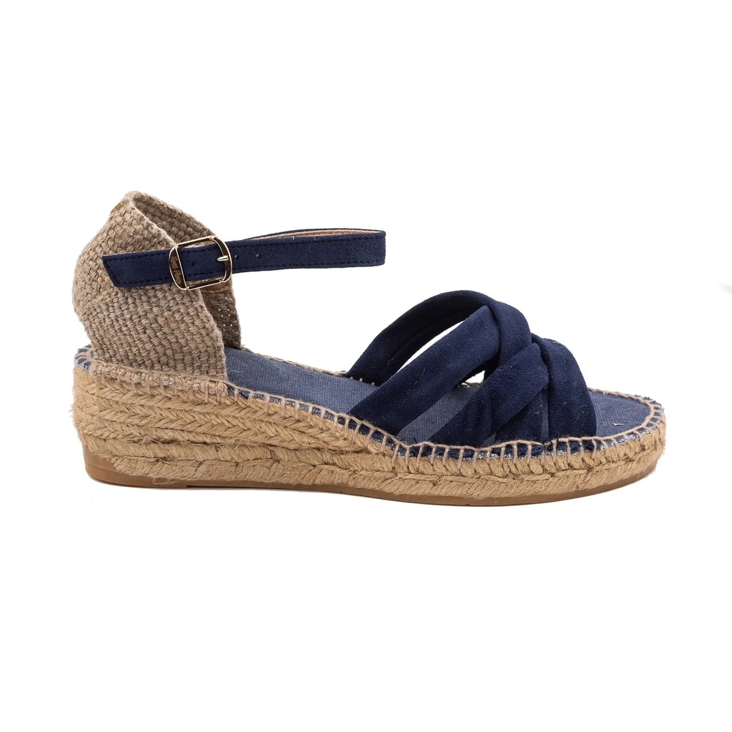 Women's Plain Suede Leather Wedge Espadrille - Buma-A