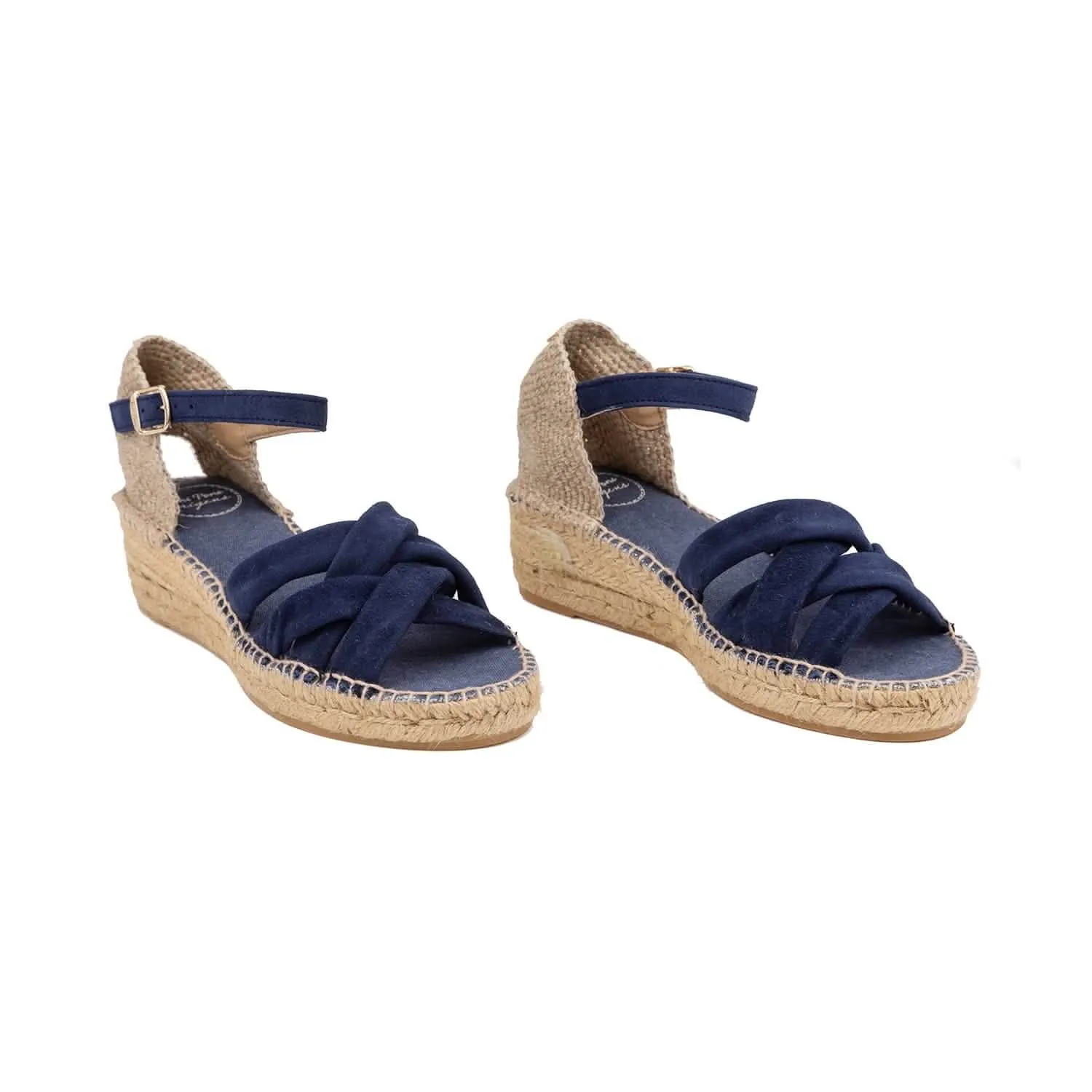 Women's Plain Suede Leather Wedge Espadrille - Buma-A