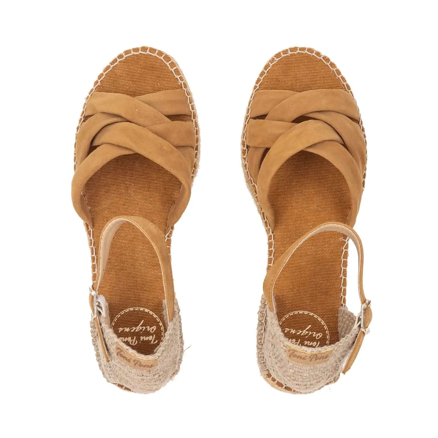 Women's Plain Suede Leather Wedge Espadrille - Buma-A