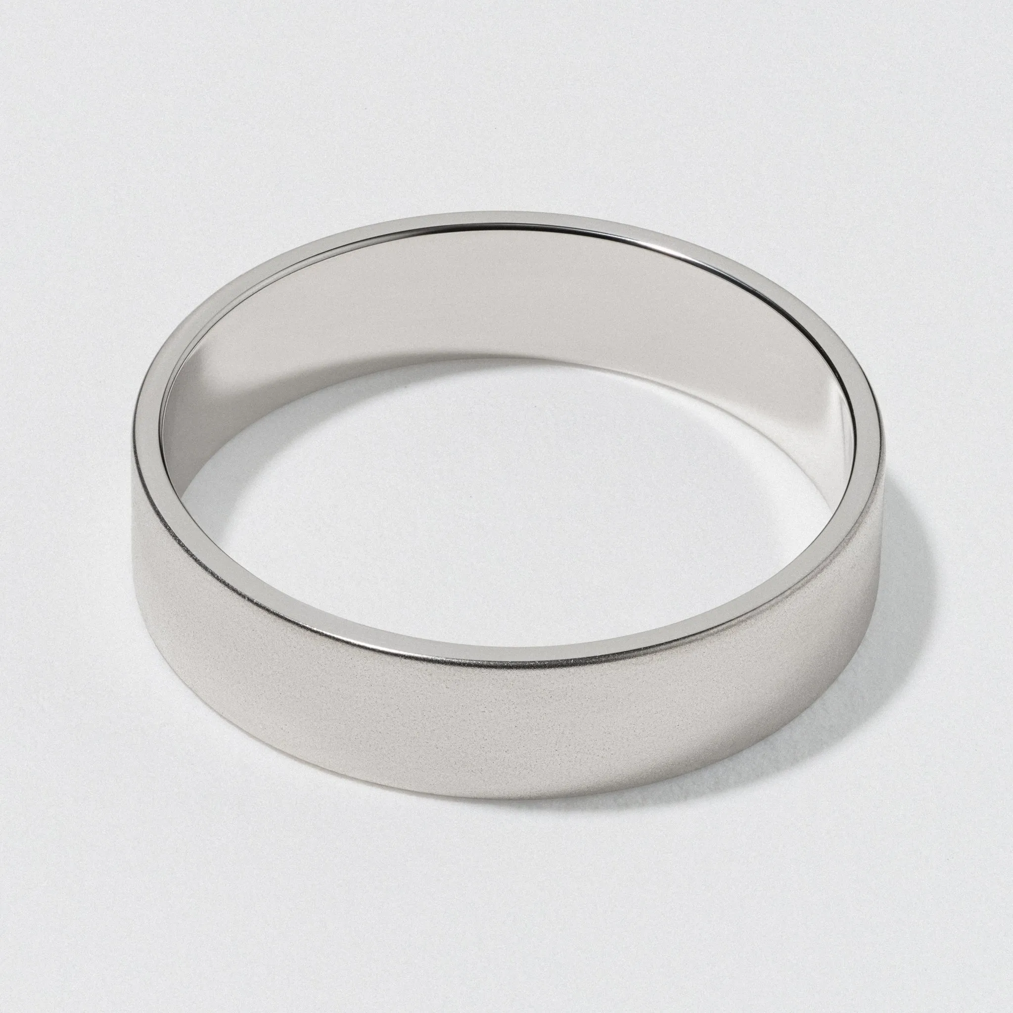 Matte 5mm Platinum Flat Wedding Band