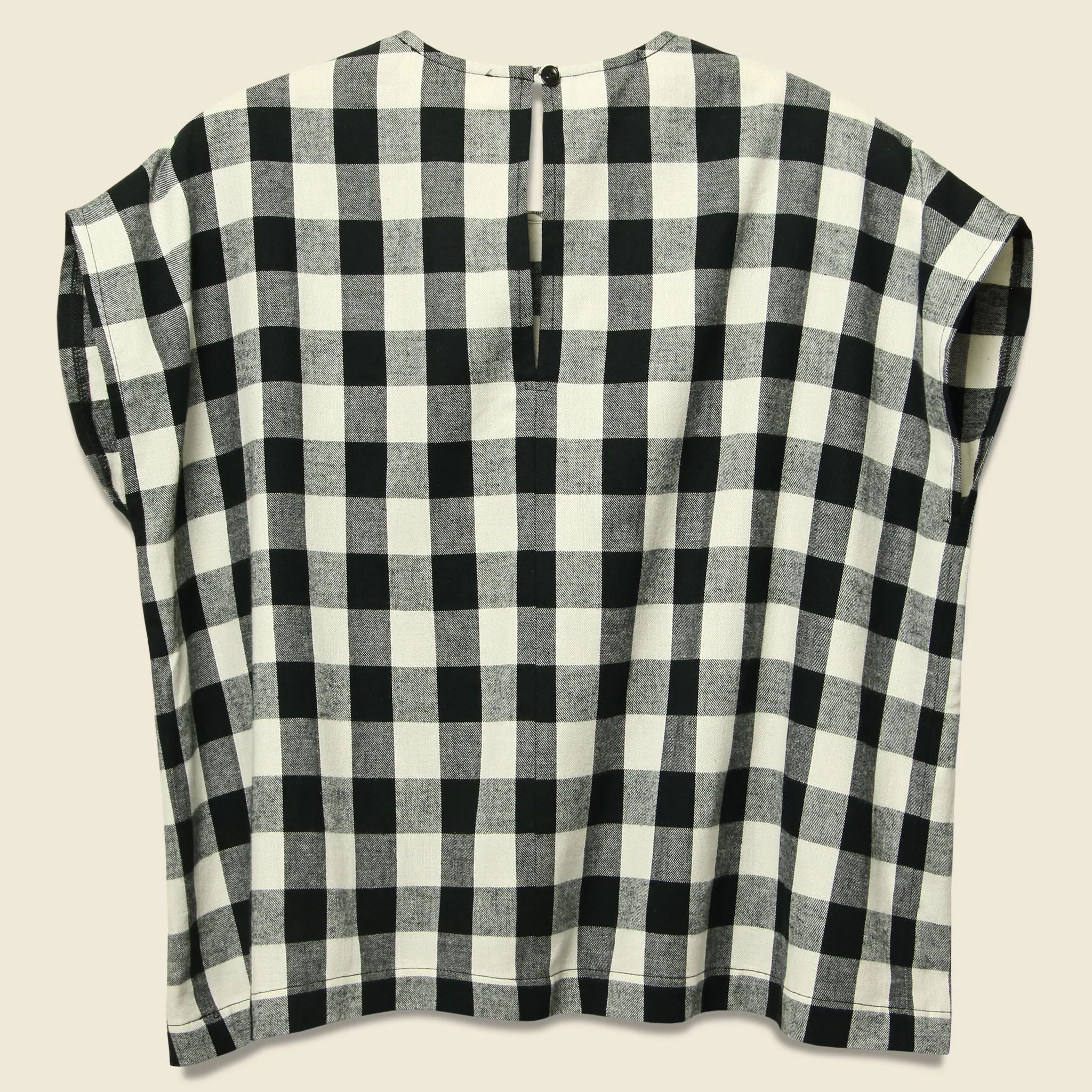 Pleat Shoulder Shell - Buffalo Plaid