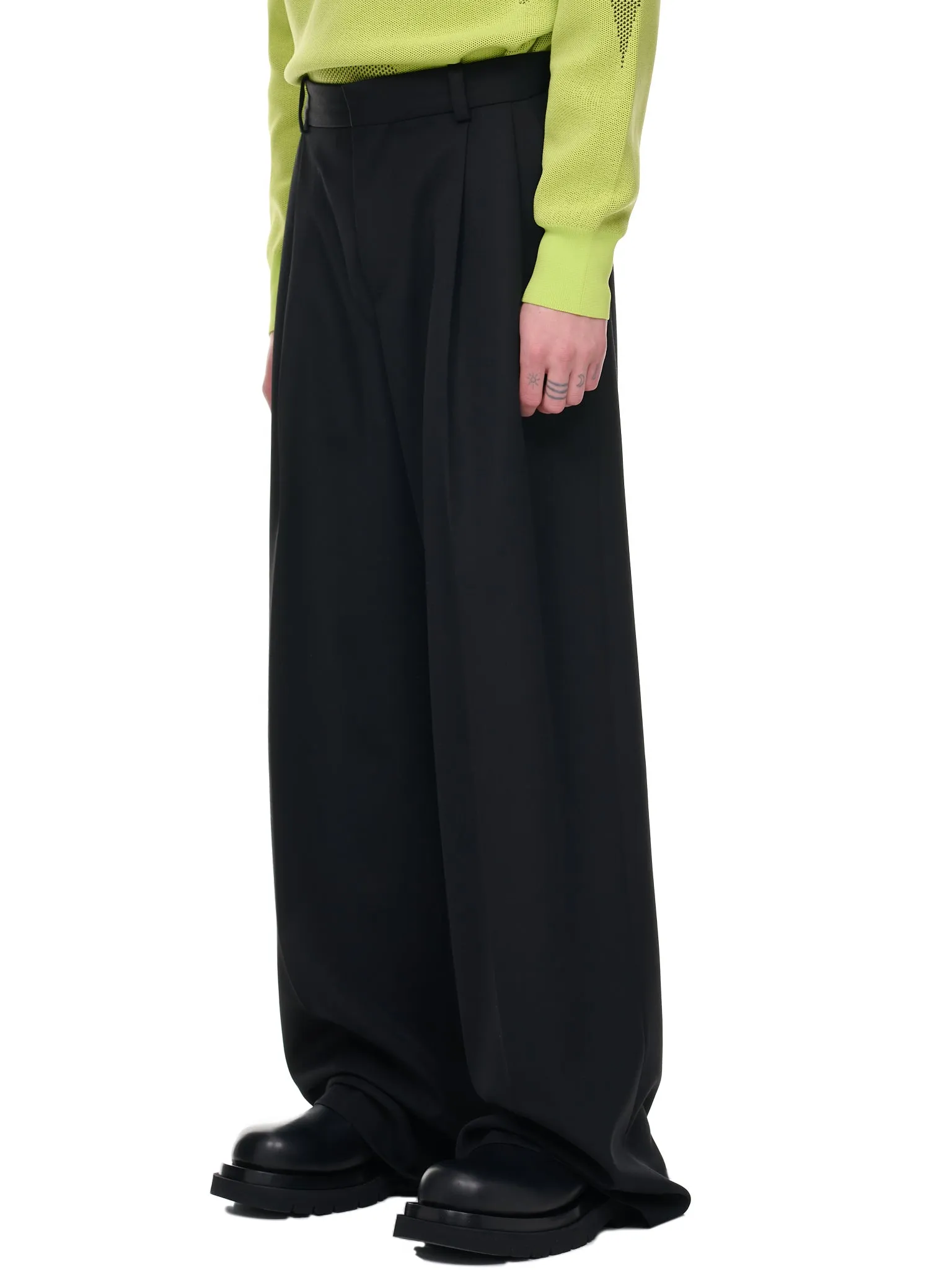 Pleat Wide Classic Trousers (5040-W078-BLACK)