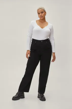 Plus Size Denim Wide Leg Jeans