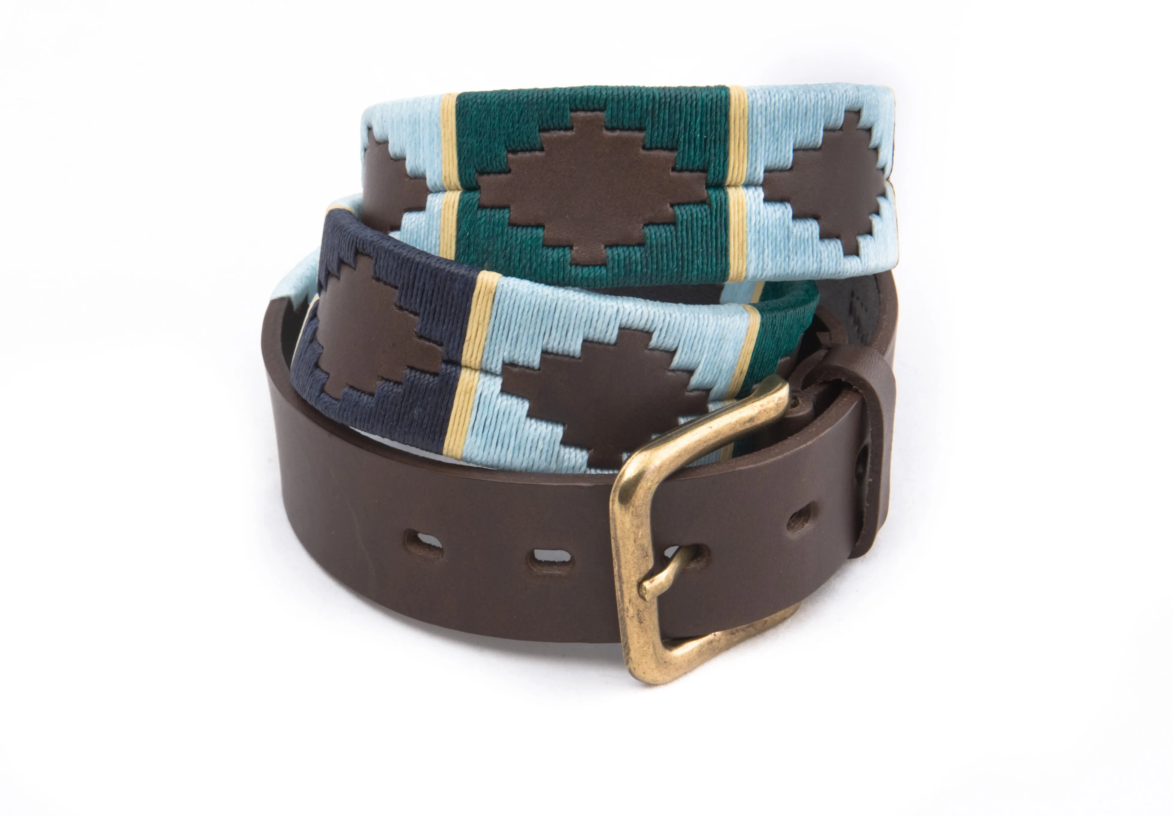 Polo Belt in Green, Pale Blue, and Navy