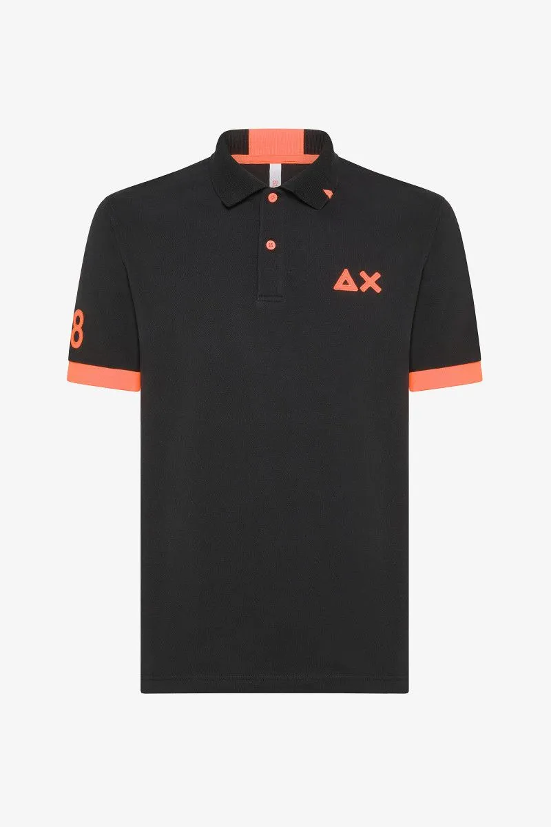 Black Men's Polo with Neon Details