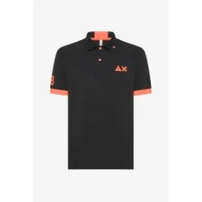 Black Men's Polo with Neon Details