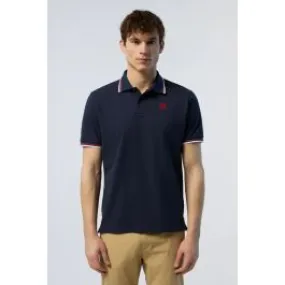 Blue Embroidered Logo Men's Polo Shirt