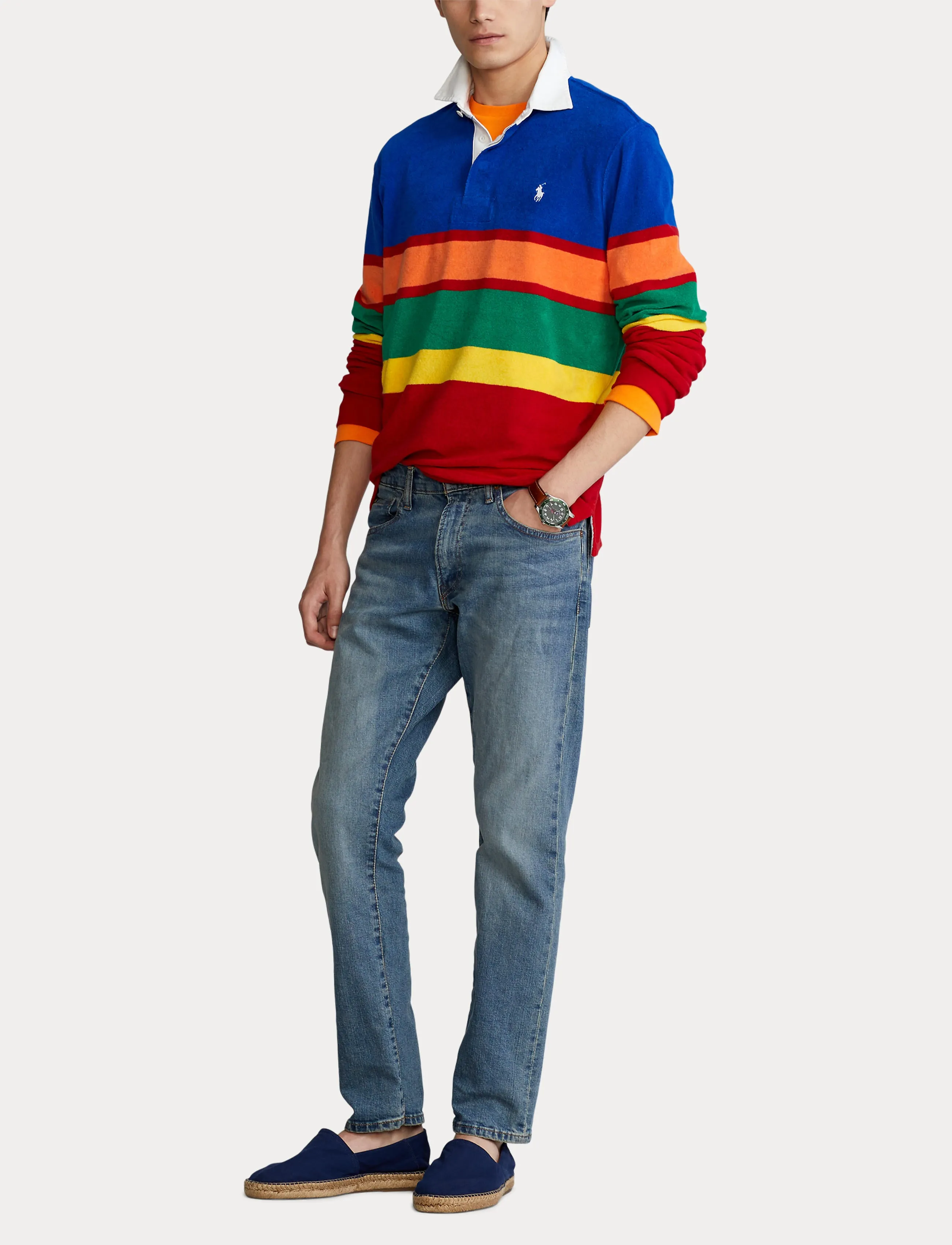 Polo Ralph Lauren Classic Fit Stripe Rugby Shirt Sapphire